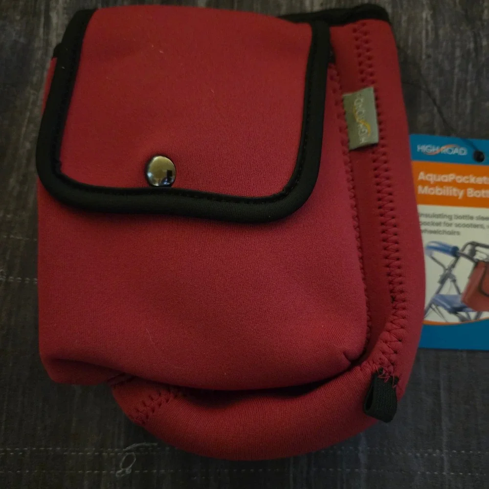 High Road AquaPockets Mobility Bottle Holder Red Neoprene Walker Bag HR-5670-CRI